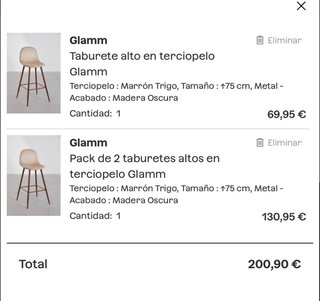 Taburete Alto Cocina Sklum Beige (precio de 3 )