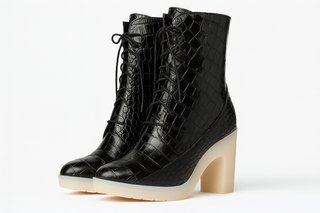 Botines A Wang negros cordones