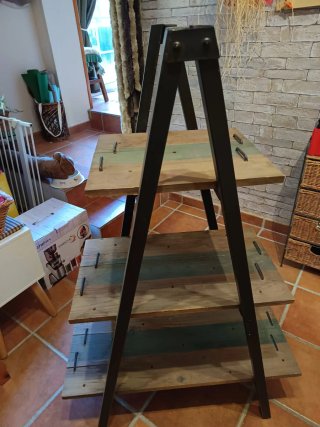 Estantería auxiliar madera y metal