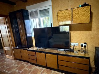 Conjunto Mueble Salón Madera y Negro