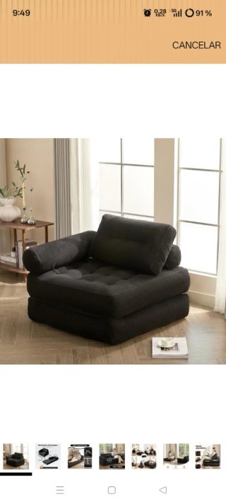 Sofá cama negro de tela precio algo negociable