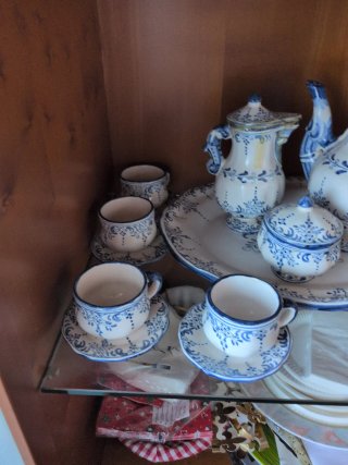 Juego de té porcelana azul y blanco