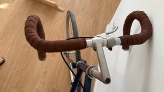 Bicicleta Piñón Fijo Azul Cuero