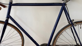 Bicicleta Piñón Fijo Azul Cuero