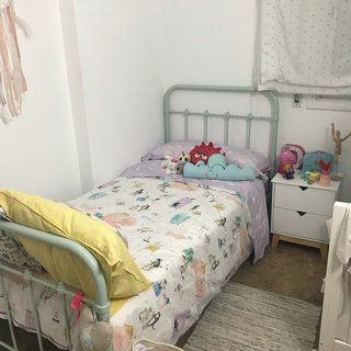 Cama 90x190 metal verde menta + somier