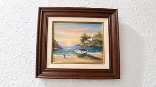 Cuadro al óleo paisaje marino