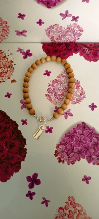 Pulsera Nazareno madera y plata