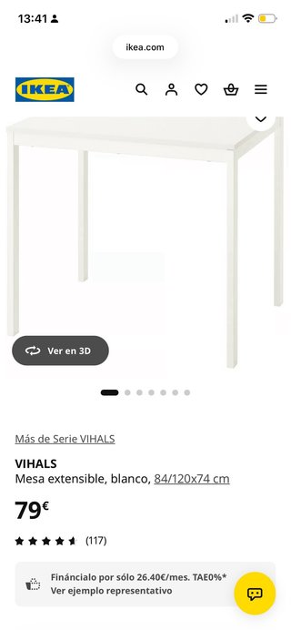 Mesa extensible Ikea blanca