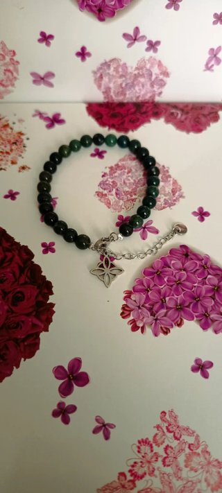 Pulsera Nudo de Bruja Verde y Plata