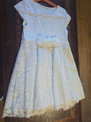 Vestido blanco encaje flores