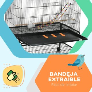 Jaula grande para pájaros negra