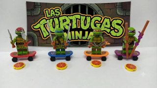 Figuras Tortugas Ninja con Patinetas