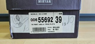 Sandalias Miryan Talla 39 Plata