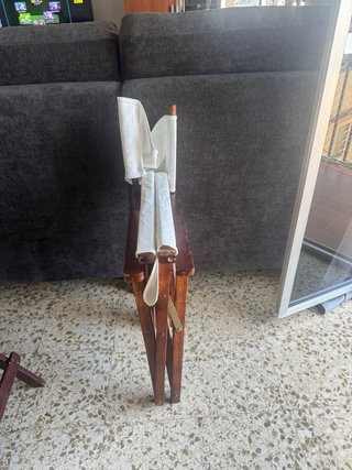 Mesa plegable y silla terraza madera 60x60x75