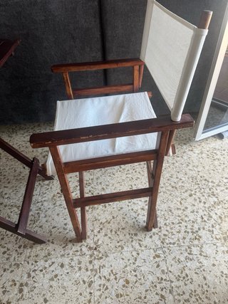 Mesa plegable y silla terraza madera 60x60x75