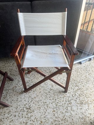 Mesa plegable y silla terraza madera 60x60x75