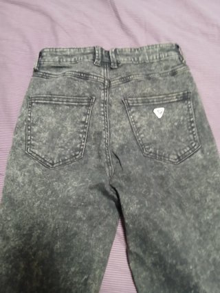 Pantalones Guess Mujer Desgastados Gris