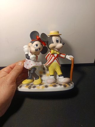 Figura Mickey Minnie Disney Vintage Bisque