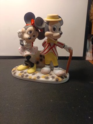 Figura Mickey Minnie Disney Vintage Bisque