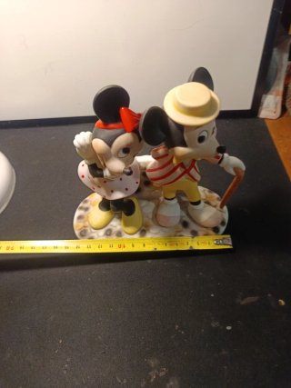 Figura Mickey Minnie Disney Vintage Bisque
