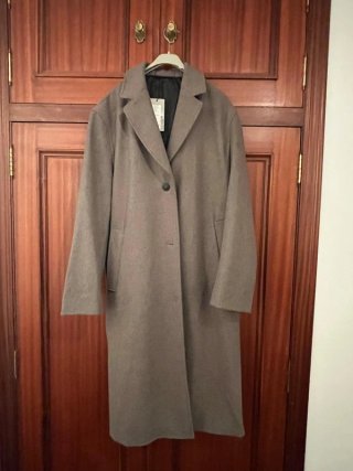 Abrigo largo lana marrón hombre Talla L