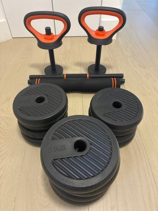 Pack gimnasio en casa: banco PASYOU + pesas 25 kg