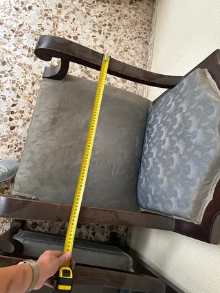 Pareja de sillones antiguos madera y tela