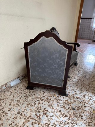 Pareja de sillones antiguos madera y tela