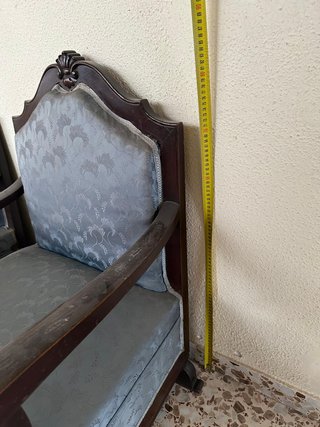 Pareja de sillones antiguos madera y tela