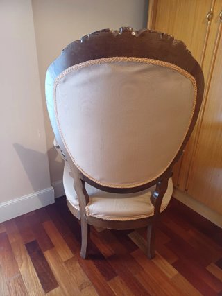 Juego de 2 butacas de madera y tela