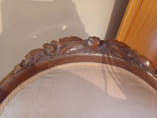 Juego de 2 butacas de madera y tela