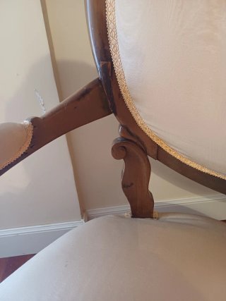 Juego de 2 butacas de madera y tela