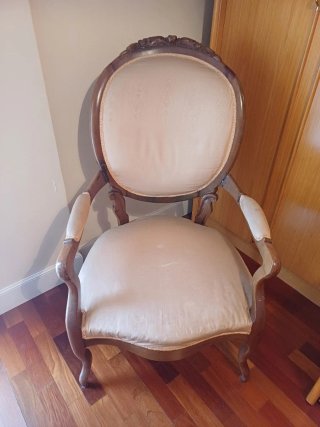 Juego de 2 butacas de madera y tela