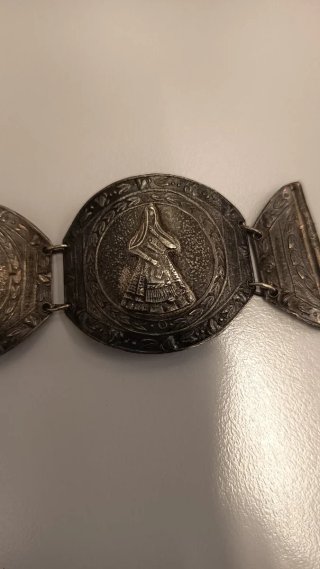 Pulsera Vintage Plata de Ley Ancha