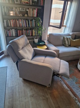 Butaca Sillón Reclinable Tela Gris