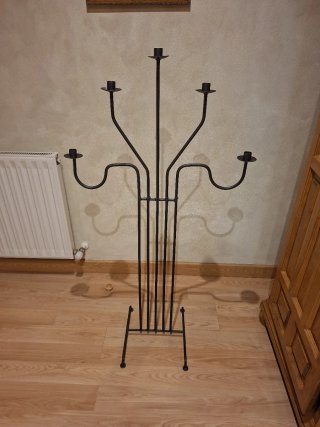 Candelabro de pie forja 5 brazos