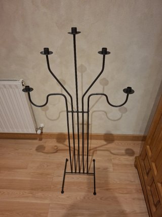Candelabro de pie forja 5 brazos