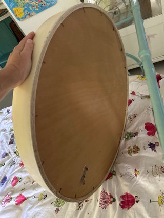 Espejo redondo de madera