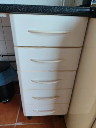 Fregadero doble con grifo y mueble bajo + cajonera