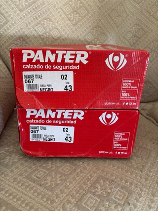Zapatos de Seguridad Panter Talla 43 Negros