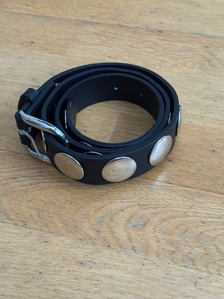 Pack 2 Cinturones Negros Tachuelas Plata