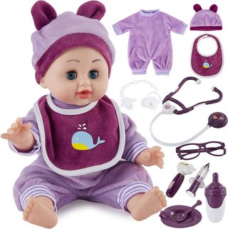HERSITY Muñeca bebé interactiva con accesorios
