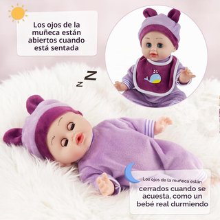 HERSITY Muñeca bebé interactiva con accesorios