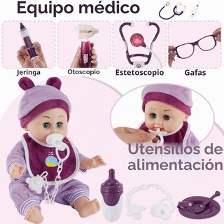 HERSITY Muñeca bebé interactiva con accesorios