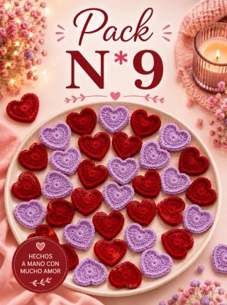 Pack 20 corazónes algodón