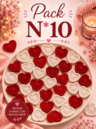 Pack 20 corazónes algodón