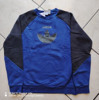 Felpa Adidas Bambino Blu e Nera
