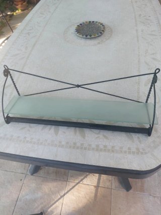 Estantería forja y cristal templado 2 unidades