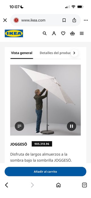 Sombrilla IKEA JOGGESÖ Beige 300 cm