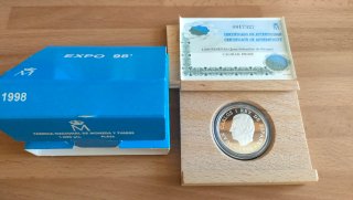 Moneda 1000 pesetas plata Expo Lisboa 1998